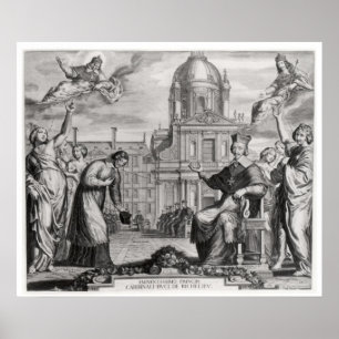 Robert de Sorbon och Cardinal Richelieu Poster