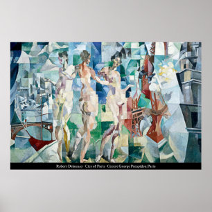 Robert Delaunay - stad av den Paris affischen Poster