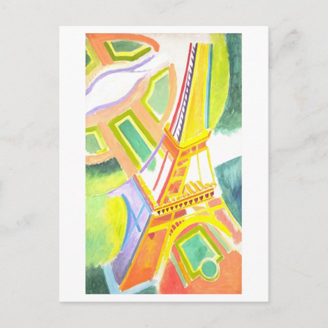 Robert Delauney Eiffel Torn Painting Postcard Vykort (Framsida)