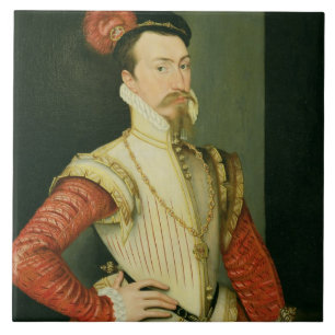 Robert Dudley (1532-88) 1st Earl av Leicester, c.1 Kakelplatta