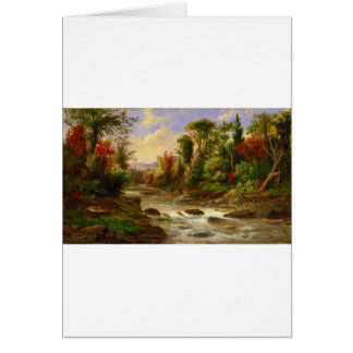 Robert Duncanson för flod för höstnedgångskog öde Hälsningskort