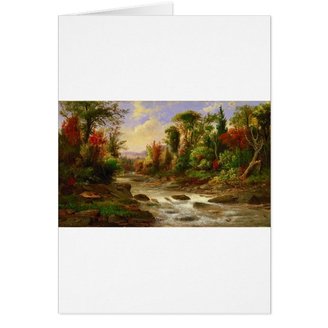 Robert Duncanson för flod för höstnedgångskog öde Hälsningskort (Framsidan)