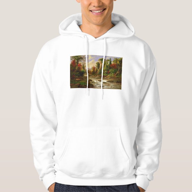 Robert Duncanson för flod för höstnedgångskog öde Hoodie (Framsida)