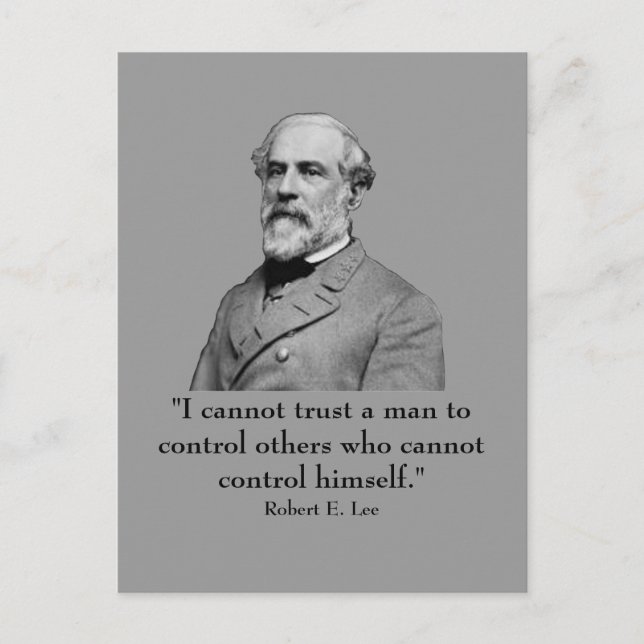 Robert E Lee och citat Vykort (Framsida)