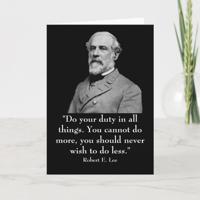 Robert E. Lee och citationstecken Kort (Framsida)