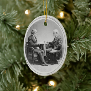 Robert E. Lee och Joseph E. Johnston Julgransprydnad Keramik