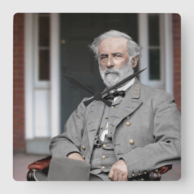 Robert E. Lee Square Wall Clock Fyrkantig Klocka (Framsida)