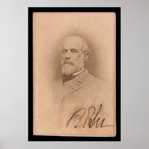 Robert E. Lee Underteckna kort 1860 Poster