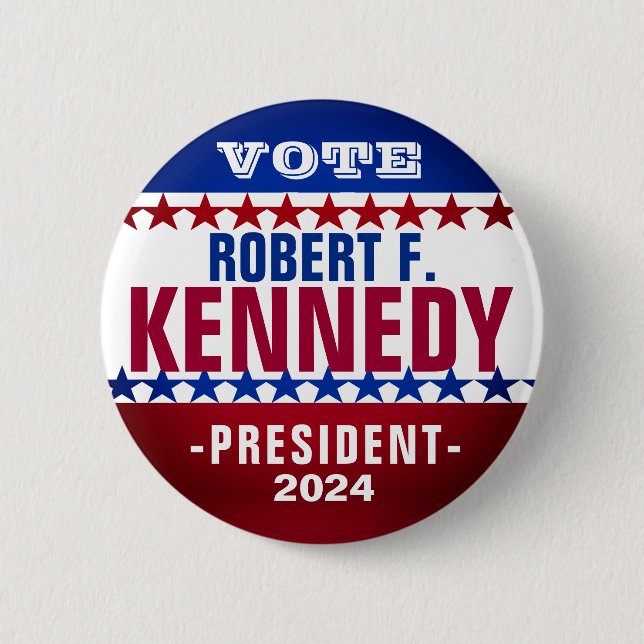 Robert F Kennedy 2024 Kampanj Button Knapp (Framsida)