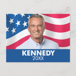 Robert F Kennedy JR 2024 - med flagga bakgrund Vykort