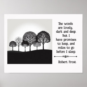 Robert Frost citerar Miles att gå Poster