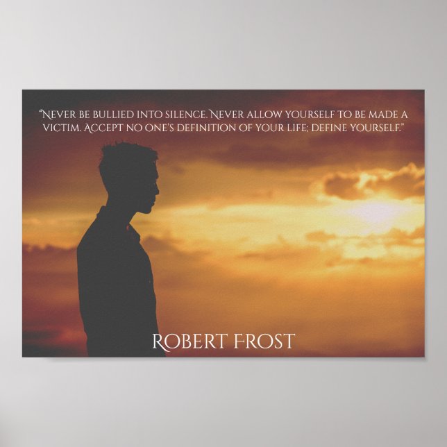 Robert Frost Citotes White Lettering Motivational Poster (Framsidan)