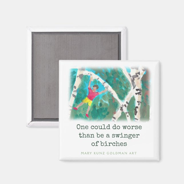 Robert Frost Dikt Birches Hand-Illustrated Magnet (Front/Back)