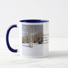 Robert Frost Dikt Stopping by Skogen Snowy Evening Mugg