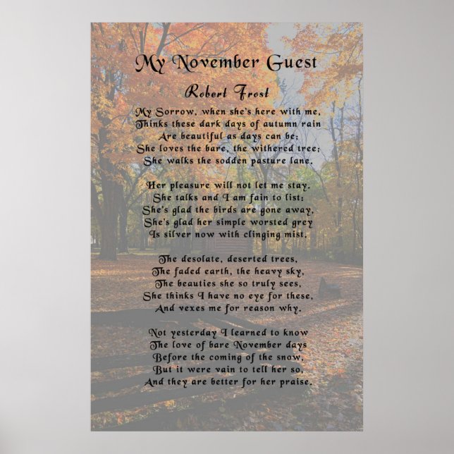 Robert Frost, My November Guest Poster (Framsidan)