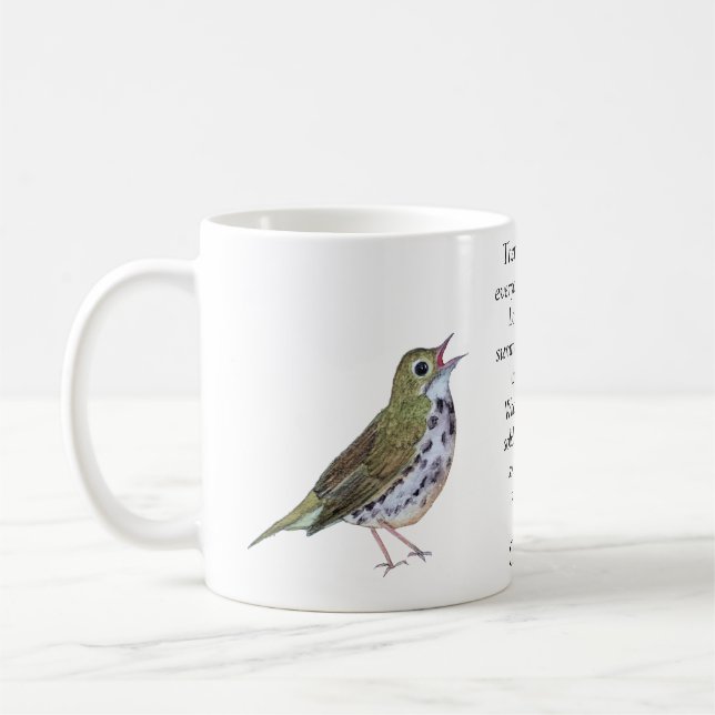 Robert Frost Ovenbird White Coffee Mugg (Vänster)