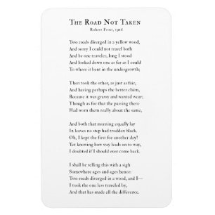 Robert Frost, Road Not Taken Dikt Magnet