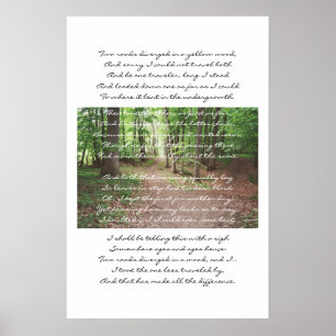 Robert Frost - Vägen har inte tagits Poster