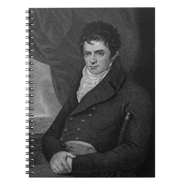 Robert Fulton (1765-1815) som inristas av George, Anteckningsbok Med Spiral (Framsidan)