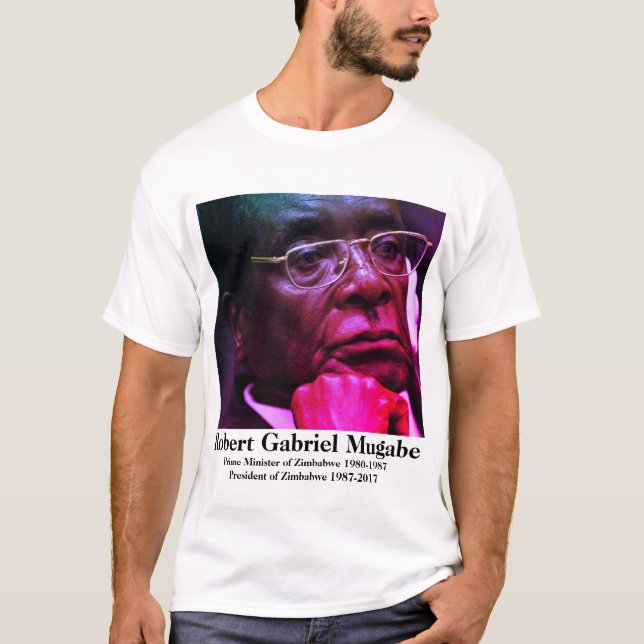 Robert G. Zimbabwes president Mugabe T Shirt (Framsida)