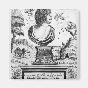 Robert Herrick som inristas av konstnären Magnet