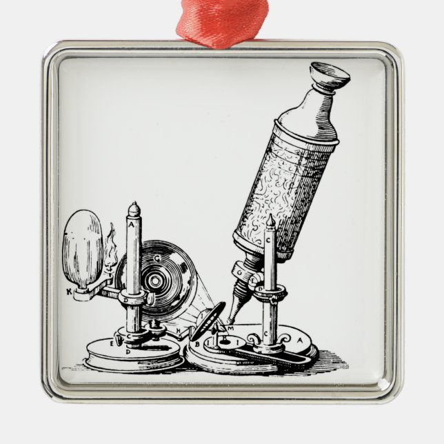 Robert Hooke's Microscope Julgransprydnad Metall (Framsidan)