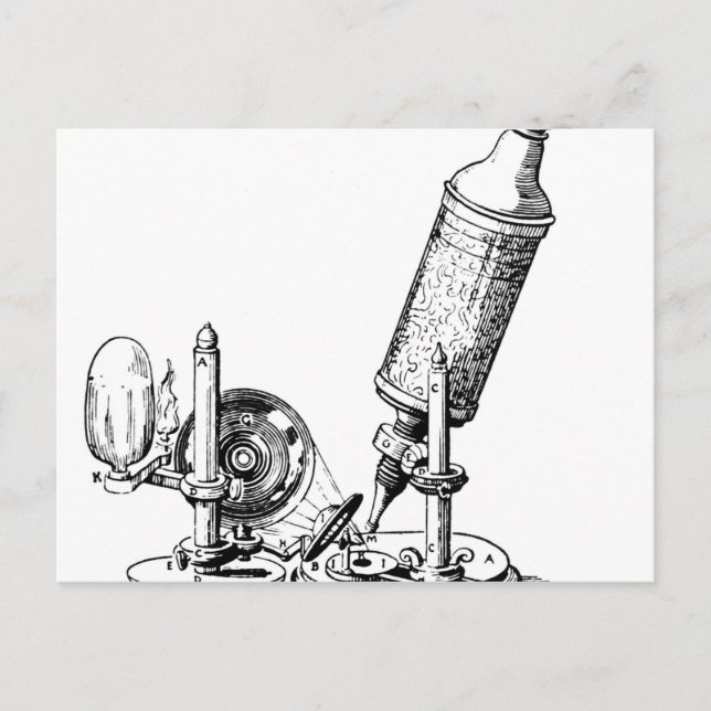 Robert Hooke's Microscope Vykort (Framsida)