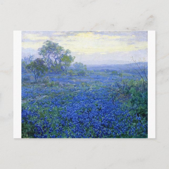 Robert Julian Onderdonk a-cloudy-day bluebonnets Vykort (Framsida)
