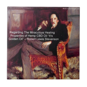 Robert Louis Stevenson & Citat CBD är Guldolja Kakelplatta