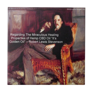 Robert Louis Stevenson & Citat CBD är Guldolja Kakelplatta
