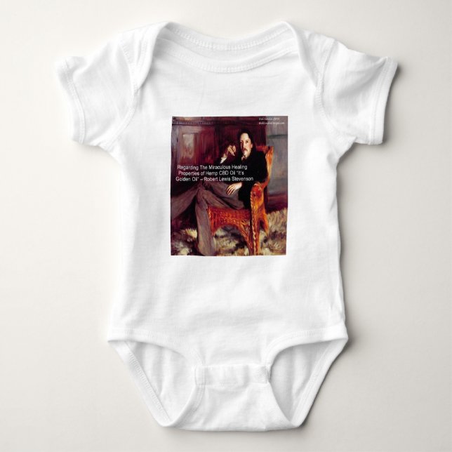 Robert Louis Stevenson & Citat CBD är Guldolja T-shirt (Framsida)