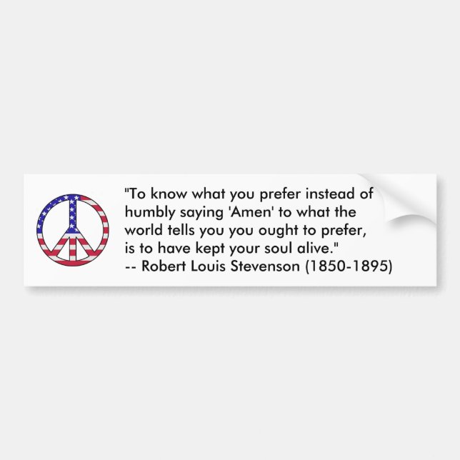 Robert Louis Stevenson citationstecken Bildekal (Framsidan)