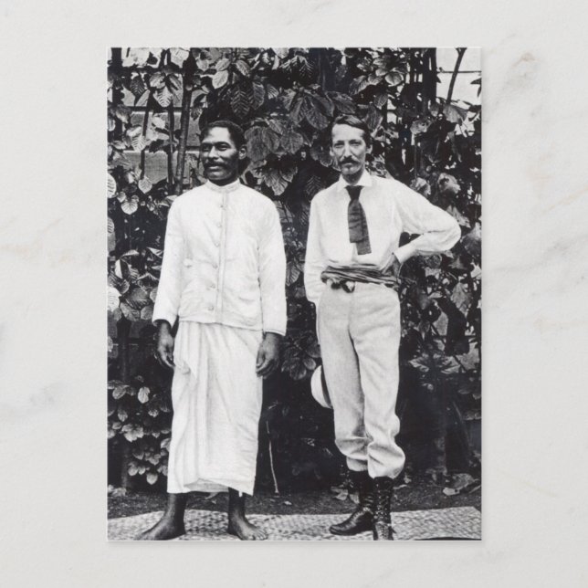 Robert Louis Stevenson och hans vän Vykort (Framsida)