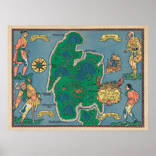 Robert Louis Stevensons Treasure Island Poster (Framsidan)
