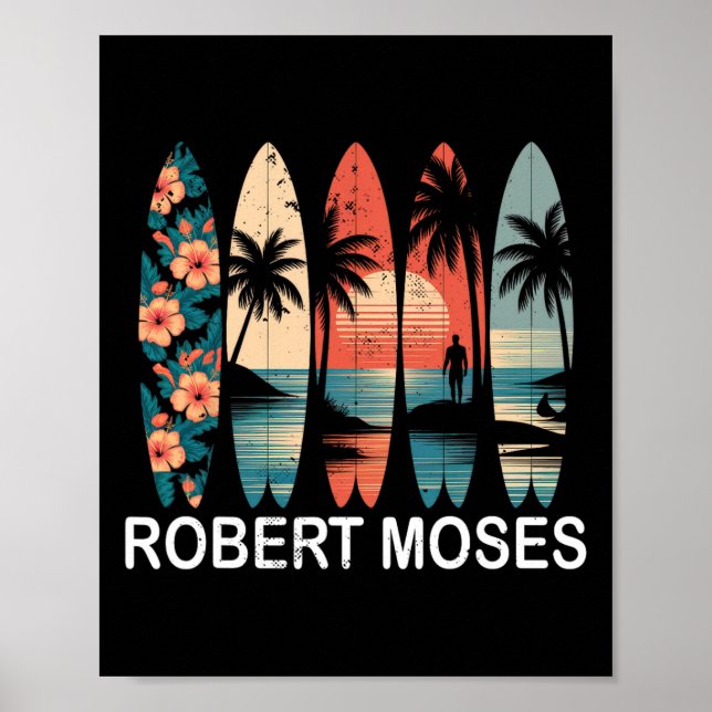 Robert Moses Surfboard Surfing Retro _1  Poster (Framsidan)