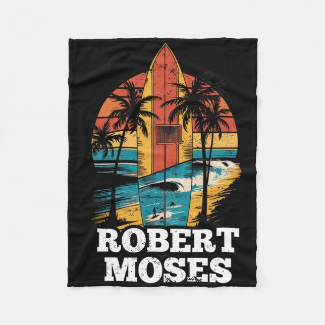 Robert Moses Surfboard Surfing Retro  Fleecefilt (Framsidan)