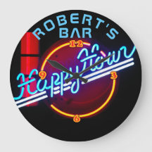 ROBERT - Namn Neon Sign Pub Mancave Den Clock Roli