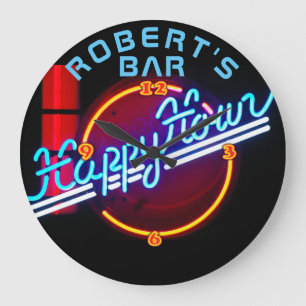ROBERT - Namn Neon Sign Pub Mancave Den Clock Roli Stor Klocka