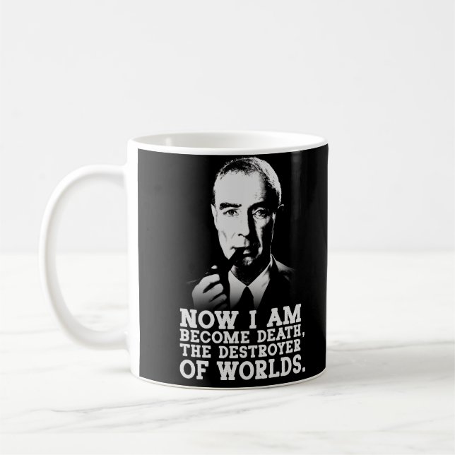 Robert Oppenheimer Quote Kaffemugg (Vänster)