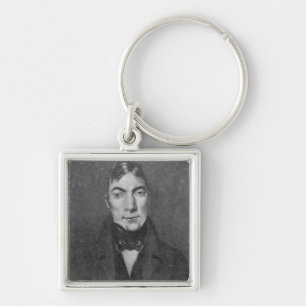 Robert Owen Fyrkantig Silverfärgad Nyckelring