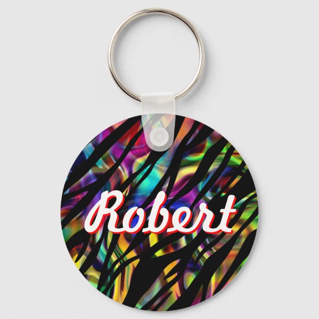 Robert Personlig Colorful Keychain Nyckelring (Framsida)