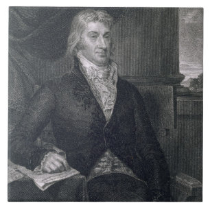 Robert R. Livingston som inristas av E. Mackenzie Kakelplatta