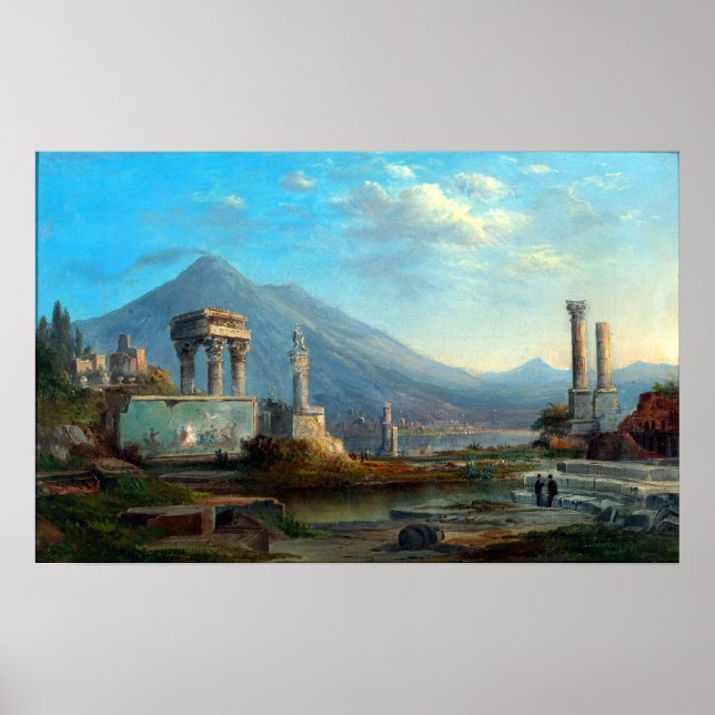 Robert S. Duncanson Vesuvius och Pompeii Poster (Framsidan)