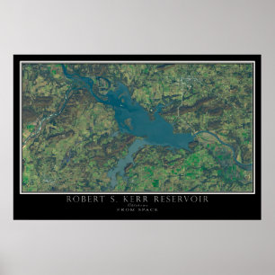 Robert S. Kerr Sjö Oklahoma Satellite Poster Karta