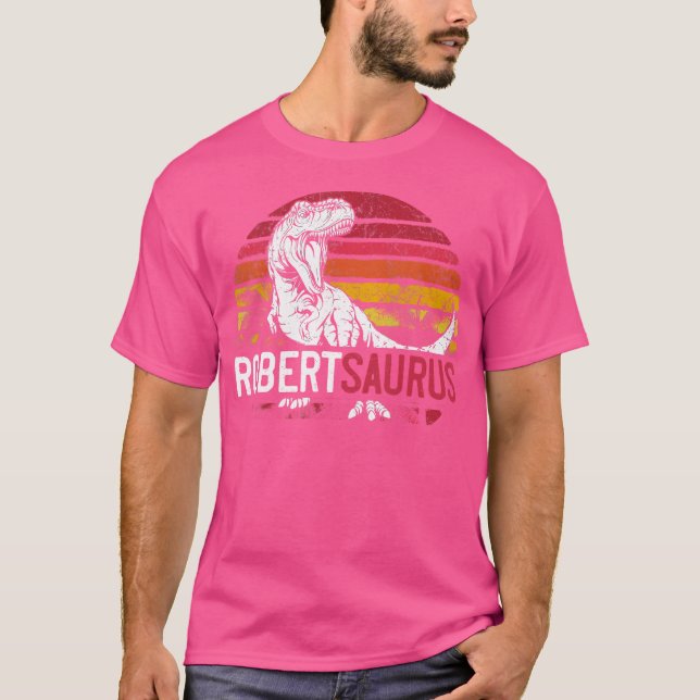 Robert Saurus Funny Personlig Dinosaur T Rex Na T Shirt (Framsida)