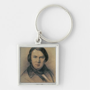 Robert Schumann 1853 Fyrkantig Silverfärgad Nyckelring