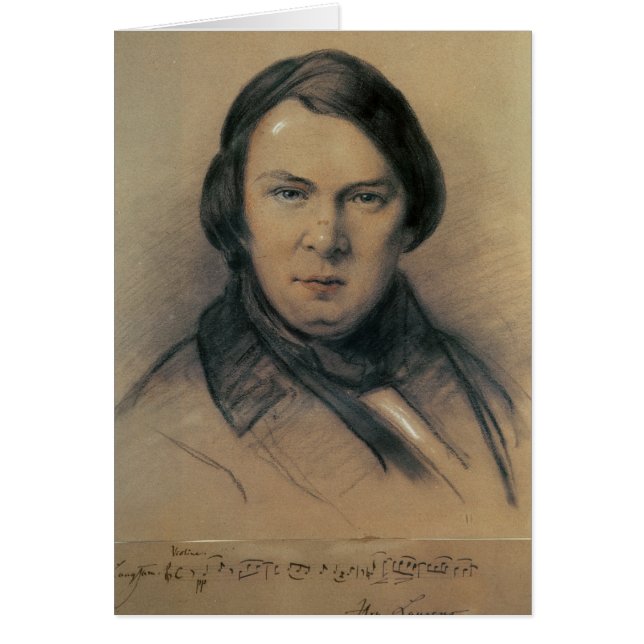 Robert Schumann 1853 Hälsningskort (Framsidan)