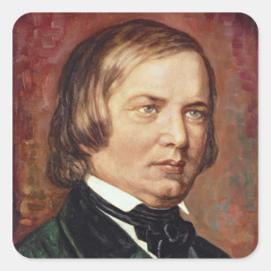 Robert Schumann porträtt Fyrkantigt Klistermärke