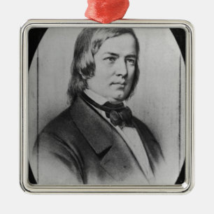 Robert Schumann som inristas från en fotografera Julgransprydnad Metall