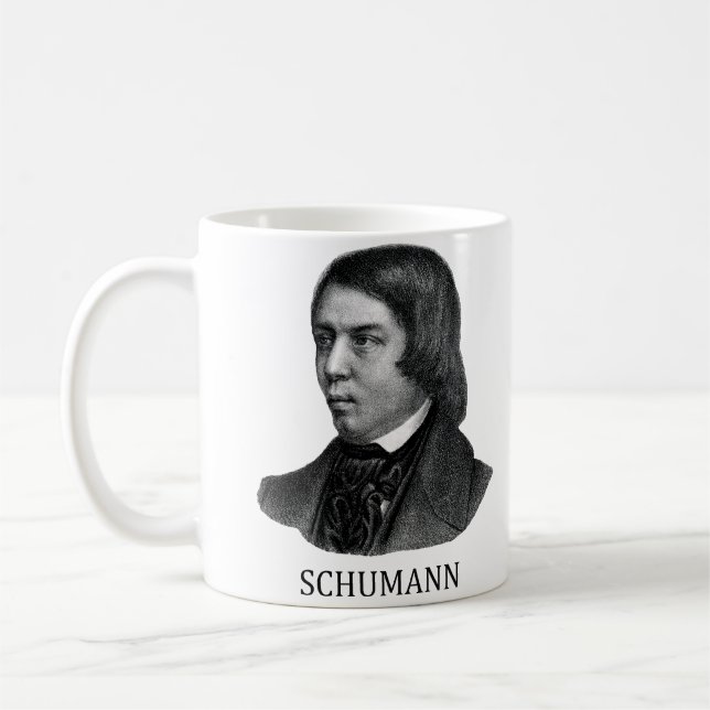 Robert Schumann, svart Kaffemugg (Vänster)